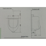 Huida H0802 頂入背出掛牆小便器