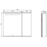 Kohler K-96107K-NA Maxispace 900mm 鏡櫃 (無插座版)