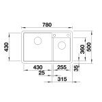 Blanco 527272 Legra 8 雙盆昇盤 (火岩灰色 Volcano Grey)