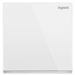 Legrand Galion K8/31/1/2BN 16AX 一位單控開關 帶LED燈 (白色+鑲銀邊)