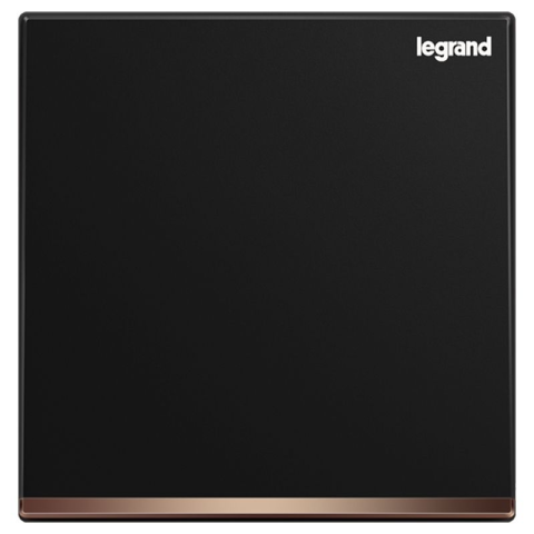 Legrand Galion K8/31/1/2BN-C 16AX 一位單控開關 帶LED燈 (碳素黑+鑲電鍍邊)