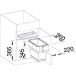 Blanco 512880 Singolo 14L 垃圾桶