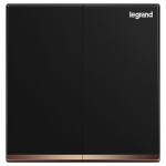 Legrand Galion K8/32/1/2CN-C 16AX 2位單控開關 帶LED燈 (碳素黑+鑲電鍍邊)