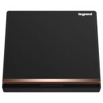 Legrand Galion K8/31/1/2BN-C 16AX 一位單控開關 帶LED燈 (碳素黑+鑲電鍍邊)