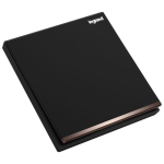 Legrand Galion K8/31/2/3BN-C 16AX 一位雙控開關 帶LED燈 (碳素黑+鑲電鍍邊)