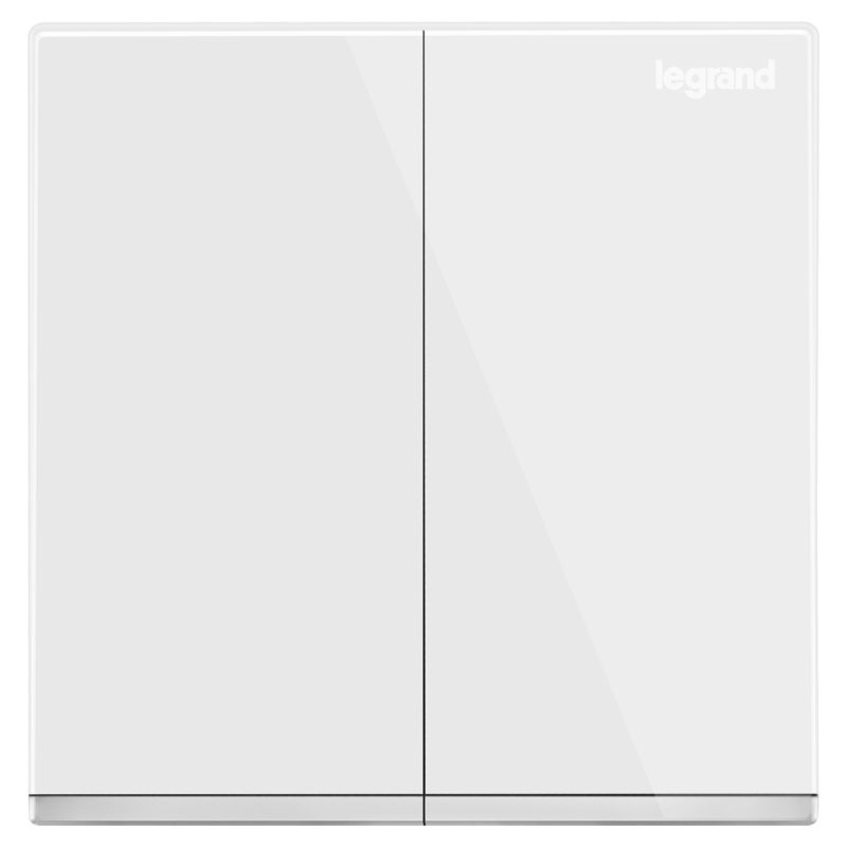 Legrand Galion K8/32/2/3CN 16AX 2位雙控開關 帶LED燈 (白色+鑲銀邊)