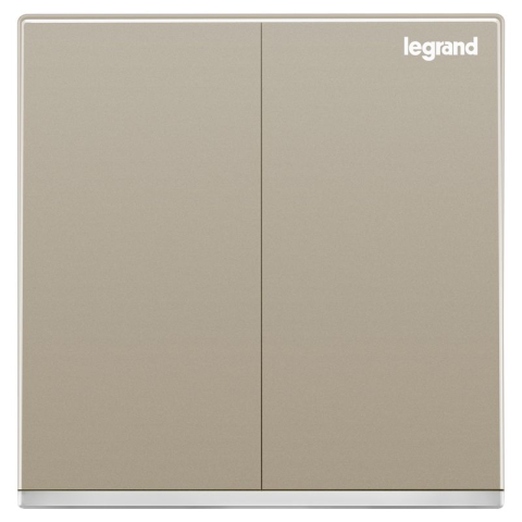 Legrand Galion K8/32/2/3CN-C2 16AX 2位雙控開關 帶LED燈 (香檳金+鑲銀邊)
