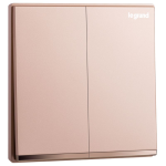 Legrand Galion K8/32/2/3CN-C4 16AX 2位雙控開關 帶LED燈 (櫻花粉紅+鑲電鍍邊)