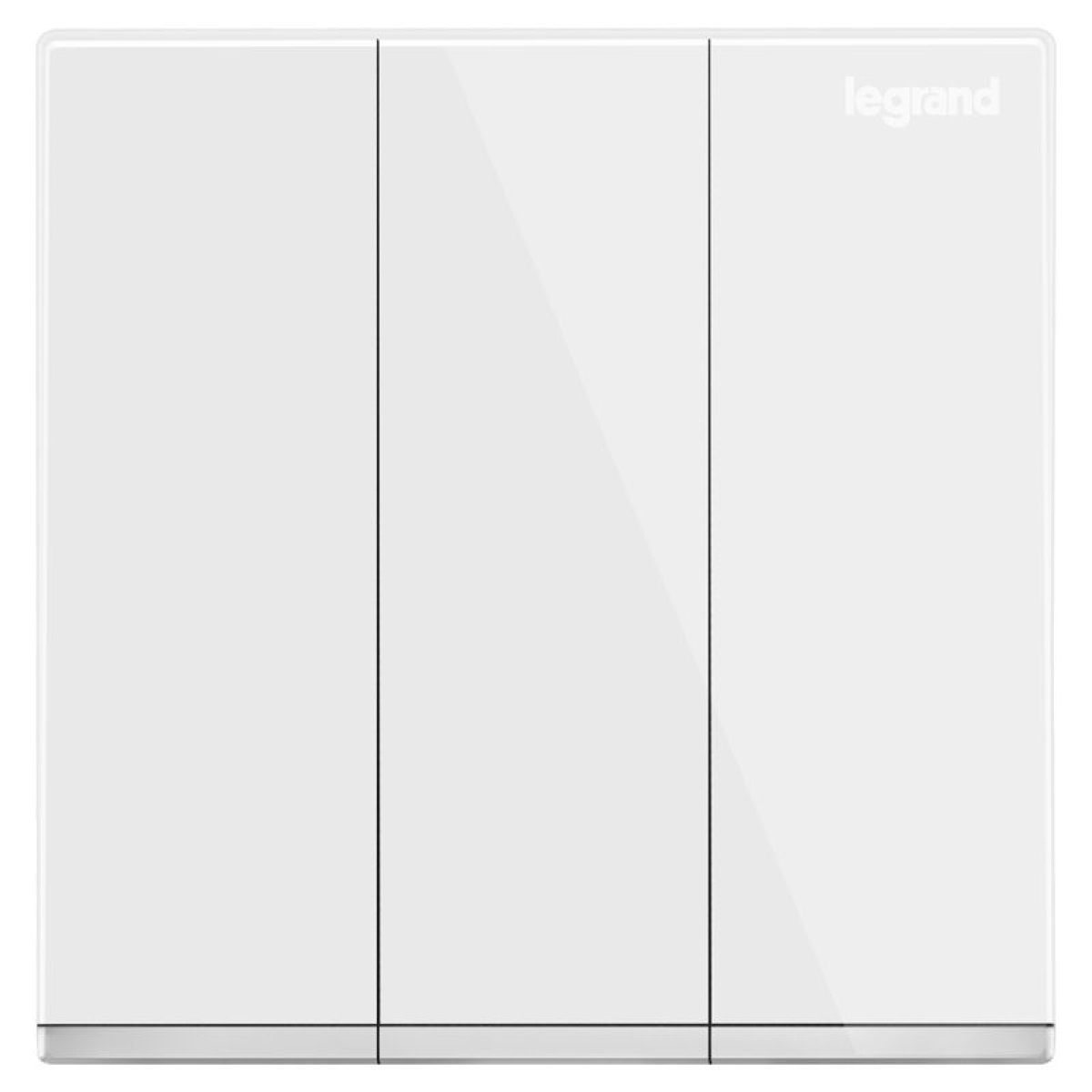 Legrand Galion K8/33/2/3AN 10AX 3位雙控開關 帶LED燈 (白色+鑲銀邊)