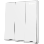 Legrand Galion K8/33/2/3AN 10AX 3位雙控開關 帶LED燈 (白色+鑲銀邊)