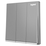 Legrand Galion K8/33/2/3AN-C3 10AX 3位雙控開關 帶LED燈 (深沙銀+鑲銀邊)