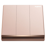Legrand Galion K8/33/1/2AN-C4 10AX 3位單控開關 帶LED燈 (櫻花粉紅+鑲電鍍邊)