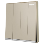 Legrand Galion K8/34/1/2DN-C2 10AX 4位單控開關 帶LED燈 (香檳金+鑲銀邊)