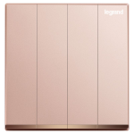 Legrand Galion K8/34/2/3DN-C4 10AX 4位雙控開關 帶LED燈 (櫻花粉紅+鑲電鍍邊)