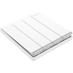 Legrand Galion K8/34/1/2DN 10AX 4位單控開關 帶LED燈 (白色+鑲銀邊)