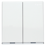 Legrand Galion K8/32D20AN-HK 20AX 2位雙極開關 帶LED燈 (白色+鑲銀邊)