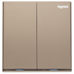 Legrand Galion K8/32D20AN-C1-HK 20AX 2位雙極開關 帶LED燈 (玫瑰金+鑲電鍍邊)