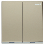Legrand Galion K8/32D20AN-C2-HK 20AX 2位雙極開關 帶LED燈 (香檳金+鑲銀邊)
