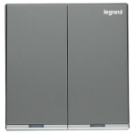 Legrand Galion K8/32D20AN-C3-HK 20AX 2位雙極開關 帶LED燈 (深沙銀+鑲銀邊)
