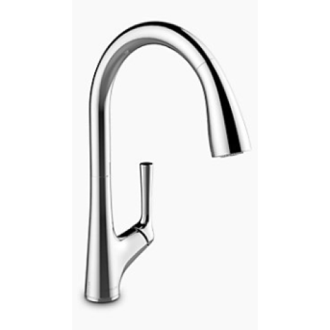 Kohler K-77748K-4-CP Malleco 下拉式廚房感應龍頭 (銀色)