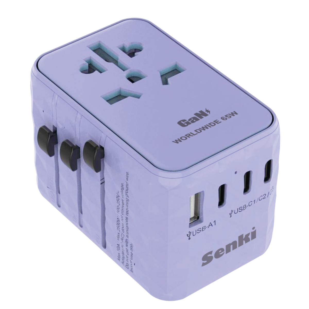 Senki 千崎 SK-653FV-65W 世界通用旅行轉插 (紫色) Senki 千崎 SK-653FV-65W 世界通用旅行轉插 (紫色)