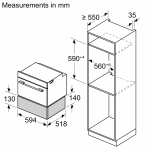 Bosch BIC7101B1B 14厘米 20公升 嵌入式暖碗碟櫃