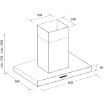 Cristal 尼斯 CL938ES-1 90厘米 730m³/h 島式抽油煙機 (3段風速控制)