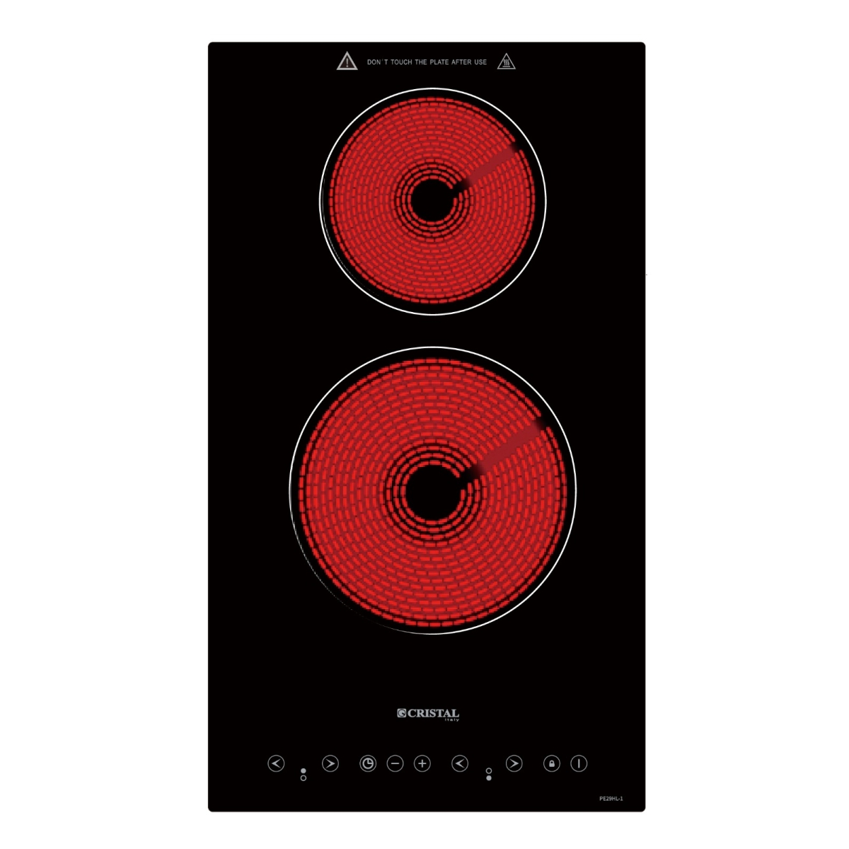 Cristal 尼斯 PE29HL-1 29厘米 嵌入式雙頭電陶爐