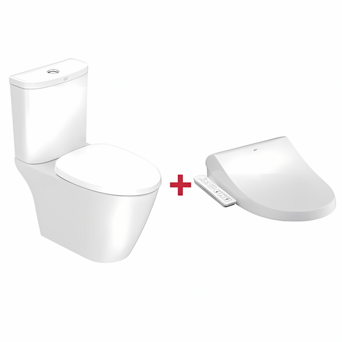 Inax Compact Codie 2407 相連式自由咀座廁 連 X-treme 全功能型長板圓型電子廁板 (IN-2407SCHK-WT-0+IN-CEIX7BL1-0100510M) (不包含風琴喉)