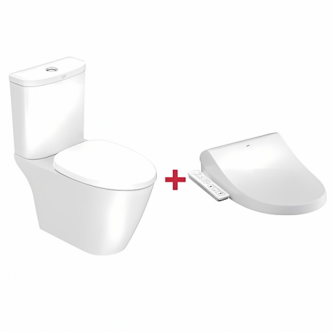 Inax Compact Codie 2407 相連式自由咀座廁 連 X-treme 全功能型長板圓型電子廁板 (IN-2407SCHK-WT-0+IN-CEIX7BL1-0100510M) (不包含風琴喉)