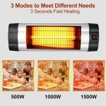 【展銷品】 Baumatic JHS-1500RS 室內室外石英管暖爐 (黑色)