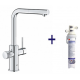 Grohe Blue Pure Minta 二合一濾水(拉出式)廚房龍頭 (鉻色) + 3M 濾水系統套裝 (30590000+AP2-405G)