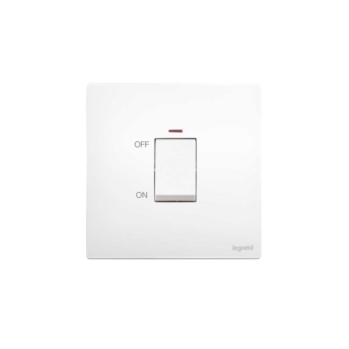 Legrand 281070 MW Mallia Senses 一位45A雙極開關帶LED燈 (陶瓷白)