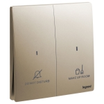 Legrand 281046 DB Mallia Senses 二位按手 請勿打擾房間整理開關 (深古銅)