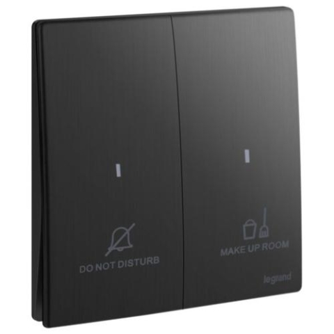 Legrand 281046 BB Mallia Senses 二位按手 請勿打擾房間整理開關 (幻影黑)