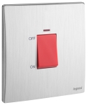 Legrand 281074 BA Mallia Senses 一位32A雙極開關帶LED燈 (拉絲鋁)