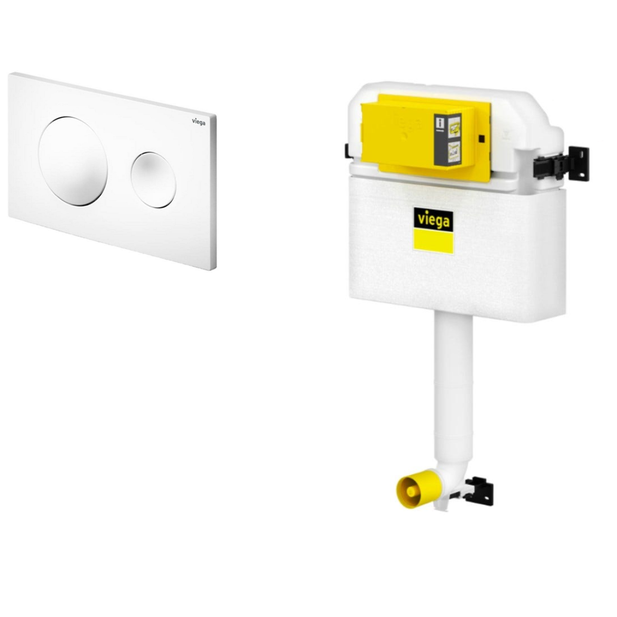 Viega 藏牆式水箱系統貼牆式座廁專用組合 - Visign for Style 20 沖水面板 (白色) + Prevista 藏牆式水箱系統 (86101WT+8502)