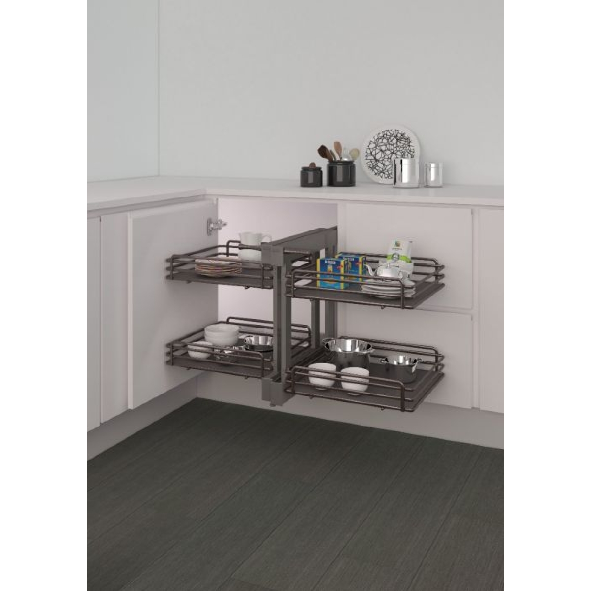 Inoxa 839BE/45 承重40公斤 小型角落拉籃