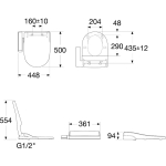 Roca 3419DZ+3429D3+804025005 Debba Round Rimless 高咀分體座廁配電子廁板 (尊尚型) 套裝 (不包含風琴喉)