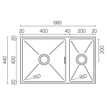 Innova INV 684420 不鏽鋼昇盤 (200x400, 400x400)