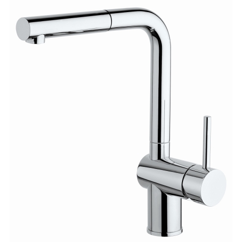 Crolla 6977 CR 廚房高身冷熱水龍頭連可動式花灑 (鍍鉻)