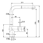 Crolla 6977 MGO 廚房高身冷熱水龍頭連可動式花灑 (啞金色)
