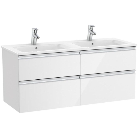 Roca The Gap 一體式雙面盆+四抽屜面盆櫃套裝 (白色) (3279A0+857397806)