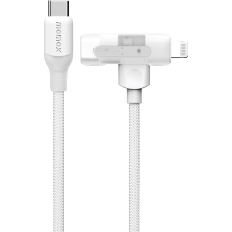 Momax DL56W 1-Link Flow Duo 2-in-1 USB-C to Lightning 編織線 (1.5米) (白色)