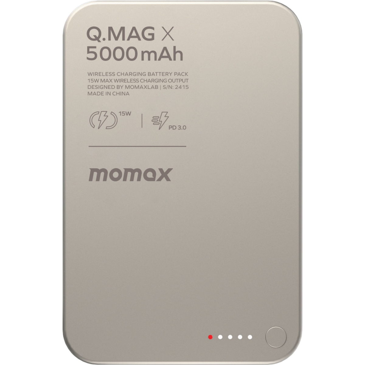 Momax IP116AE Q.Mag X 5000mAh 超薄磁吸流動電源 (鈦色) (已獲CCC認證)