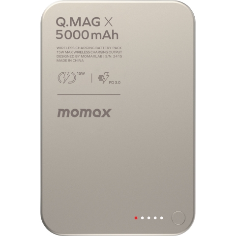 Momax IP116AE Q.Mag X 5000mAh 超薄磁吸流動電源 (鈦色) (已獲CCC認證)
