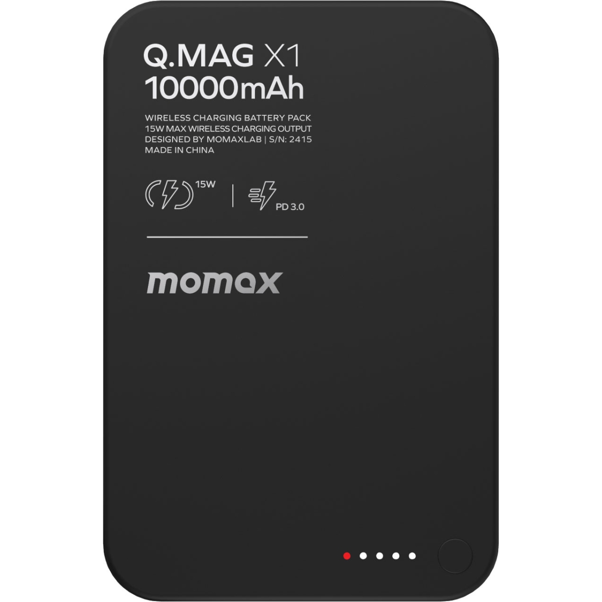 Momax IP117AD Q.Mag X1 10000mAh 超薄磁吸流動電源 (黑色) (已獲CCC認證)