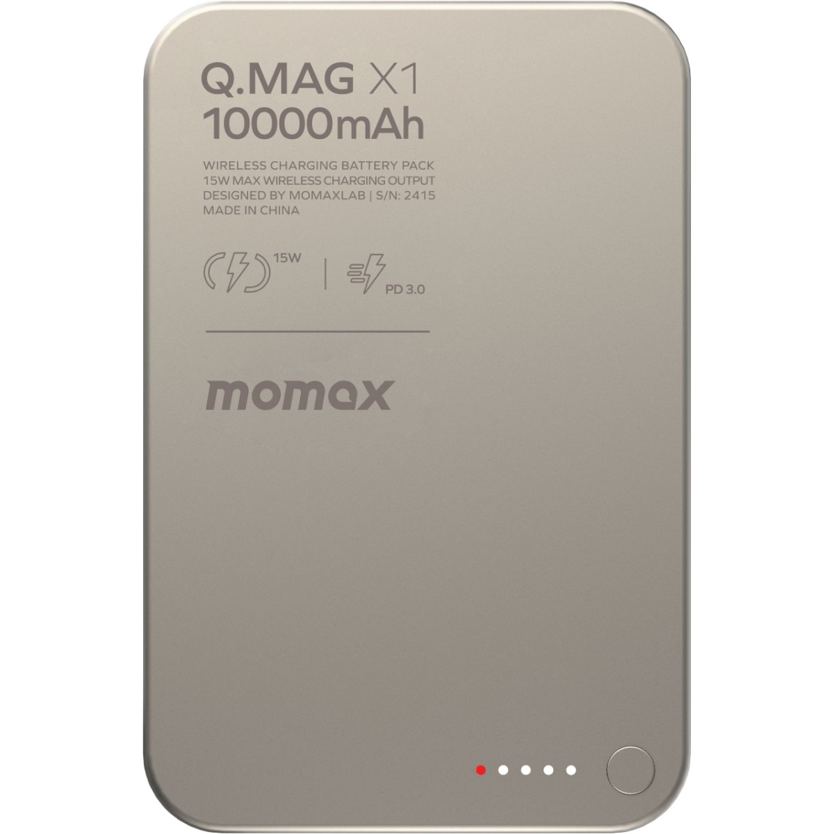Momax IP117AE Q.Mag X1 10000mAh 超薄磁吸流動電源 (鈦色) (已獲CCC認證)