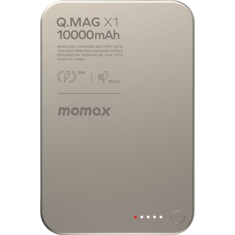 Momax IP117AE Q.Mag X1 10000mAh 超薄磁吸流動電源 (鈦色) (已獲CCC認證)
