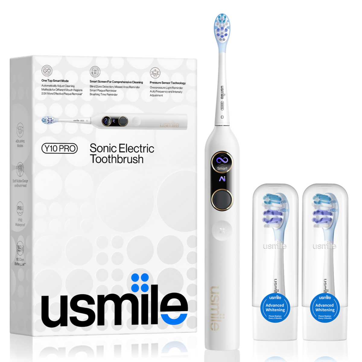 Usmile Y10 Pro 旗艦聲波震動智能電動牙刷 (白色) Usmile Y10 Pro 旗艦聲波震動智能電動牙刷 (白色)